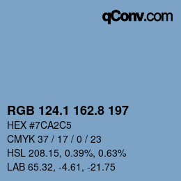 Color code: RGB 124.1 162.8 197 | qconv.com