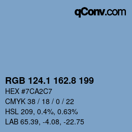 Code couleur: RGB 124.1 162.8 199 | qconv.com