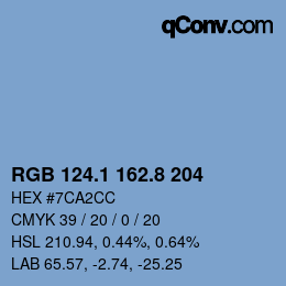 Código de color: RGB 124.1 162.8 204 | qconv.com