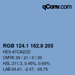 Color code: RGB 124.1 162.8 205 | qconv.com