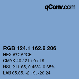 Farbcode: RGB 124.1 162.8 206 | qconv.com