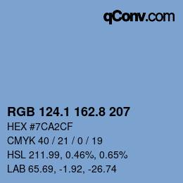 Color code: RGB 124.1 162.8 207 | qconv.com