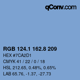 Código de color: RGB 124.1 162.8 209 | qconv.com