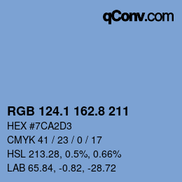 Color code: RGB 124.1 162.8 211 | qconv.com