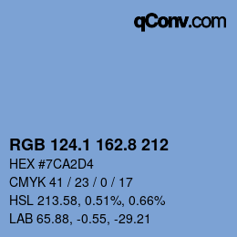 Farbcode: RGB 124.1 162.8 212 | qconv.com