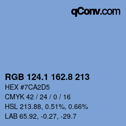 Color code: RGB 124.1 162.8 213 | qconv.com