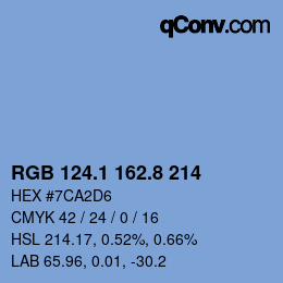 Farbcode: RGB 124.1 162.8 214 | qconv.com
