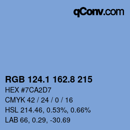 Code couleur: RGB 124.1 162.8 215 | qconv.com