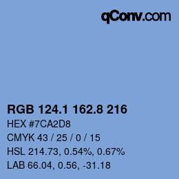 Color code: RGB 124.1 162.8 216 | qconv.com