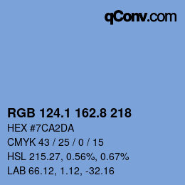 Color code: RGB 124.1 162.8 218 | qconv.com