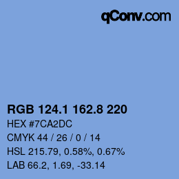 Color code: RGB 124.1 162.8 220 | qconv.com