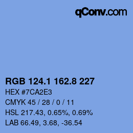 Color code: RGB 124.1 162.8 227 | qconv.com