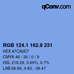 Color code: RGB 124.1 162.8 231 | qconv.com