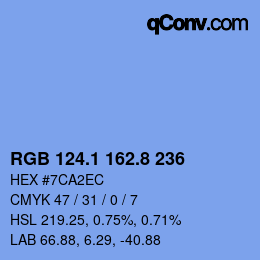 Color code: RGB 124.1 162.8 236 | qconv.com