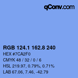 Color code: RGB 124.1 162.8 240 | qconv.com