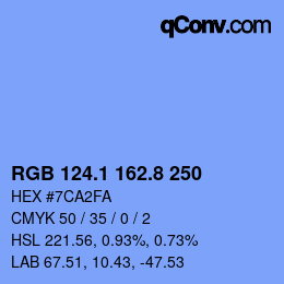 Color code: RGB 124.1 162.8 250 | qconv.com
