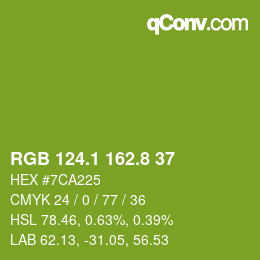 カラーコード: RGB 124.1 162.8 37 | qconv.com