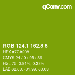 カラーコード: RGB 124.1 162.8 8 | qconv.com