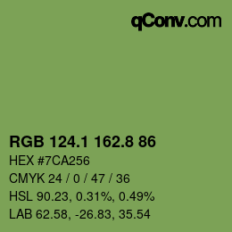 カラーコード: RGB 124.1 162.8 86 | qconv.com