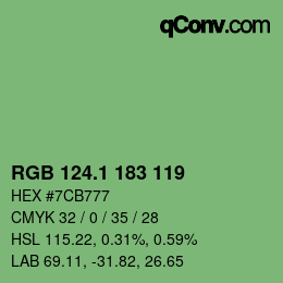カラーコード: RGB 124.1 183 119 | qconv.com