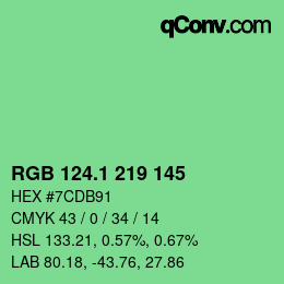 カラーコード: RGB 124.1 219 145 | qconv.com