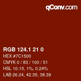 カラーコード: RGB 124.1 21 0 | qconv.com