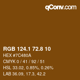 Color code: RGB 124.1 72.8 10 | qconv.com