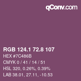 Color code: RGB 124.1 72.8 107 | qconv.com