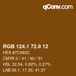 Farbcode: RGB 124.1 72.8 12 | qconv.com
