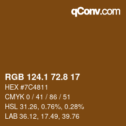 Farbcode: RGB 124.1 72.8 17 | qconv.com