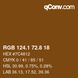 Color code: RGB 124.1 72.8 18 | qconv.com