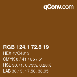 Color code: RGB 124.1 72.8 19 | qconv.com