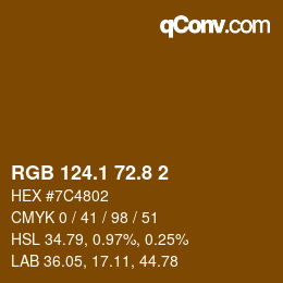 Color code: RGB 124.1 72.8 2 | qconv.com