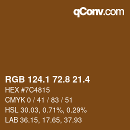 カラーコード: RGB 124.1 72.8 21.4 | qconv.com