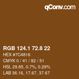 Farbcode: RGB 124.1 72.8 22 | qconv.com