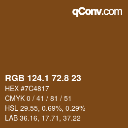 Farbcode: RGB 124.1 72.8 23 | qconv.com