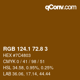 Código de color: RGB 124.1 72.8 3 | qconv.com