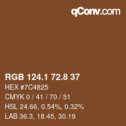 Color code: RGB 124.1 72.8 37 | qconv.com