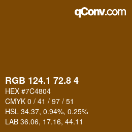 Farbcode: RGB 124.1 72.8 4 | qconv.com