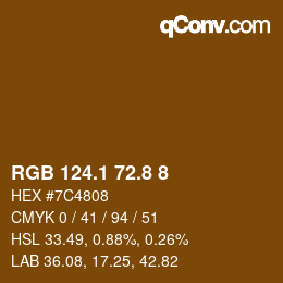 Color code: RGB 124.1 72.8 8 | qconv.com