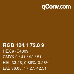 Farbcode: RGB 124.1 72.8 9 | qconv.com