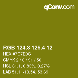 カラーコード: RGB 124.3 126.4 12 | qconv.com