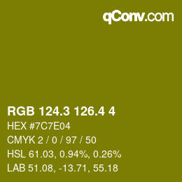 カラーコード: RGB 124.3 126.4 4 | qconv.com