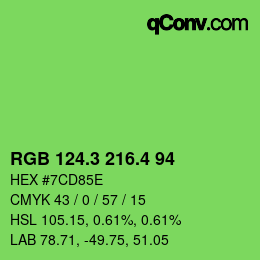 Color code: RGB 124.3 216.4 94 | qconv.com