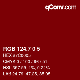 カラーコード: RGB 124.7 0 5 | qconv.com