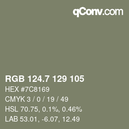 カラーコード: RGB 124.7 129 105 | qconv.com