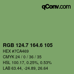 カラーコード: RGB 124.7 164.6 105 | qconv.com