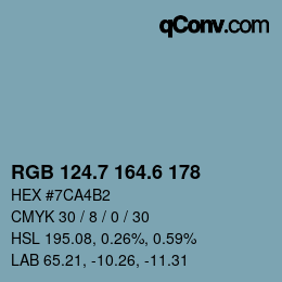 カラーコード: RGB 124.7 164.6 178 | qconv.com
