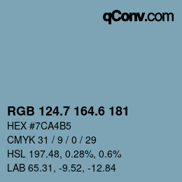 カラーコード: RGB 124.7 164.6 181 | qconv.com