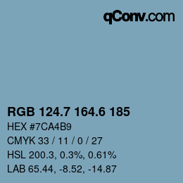 カラーコード: RGB 124.7 164.6 185 | qconv.com